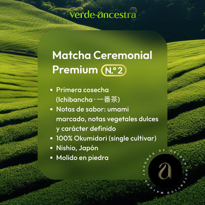 Matcha Ceremonial Premium N.° 2 | Single Cultivar Okumidori | Nishio Verde Ancestra