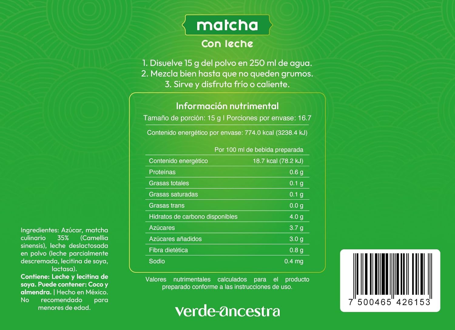 Matcha con Leche en Polvo | Grado Culinario | Milky Matcha Milky Matcha